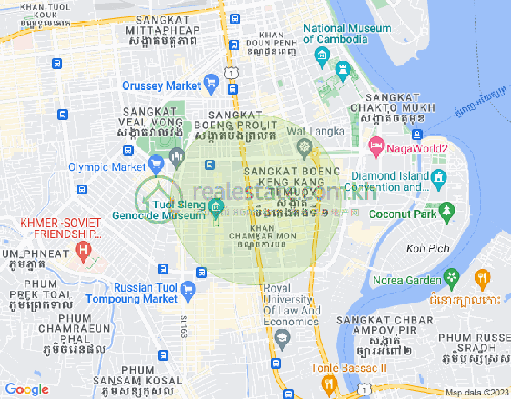 Map of BKK 1, Boeng Keng Kang, Phnom Penh