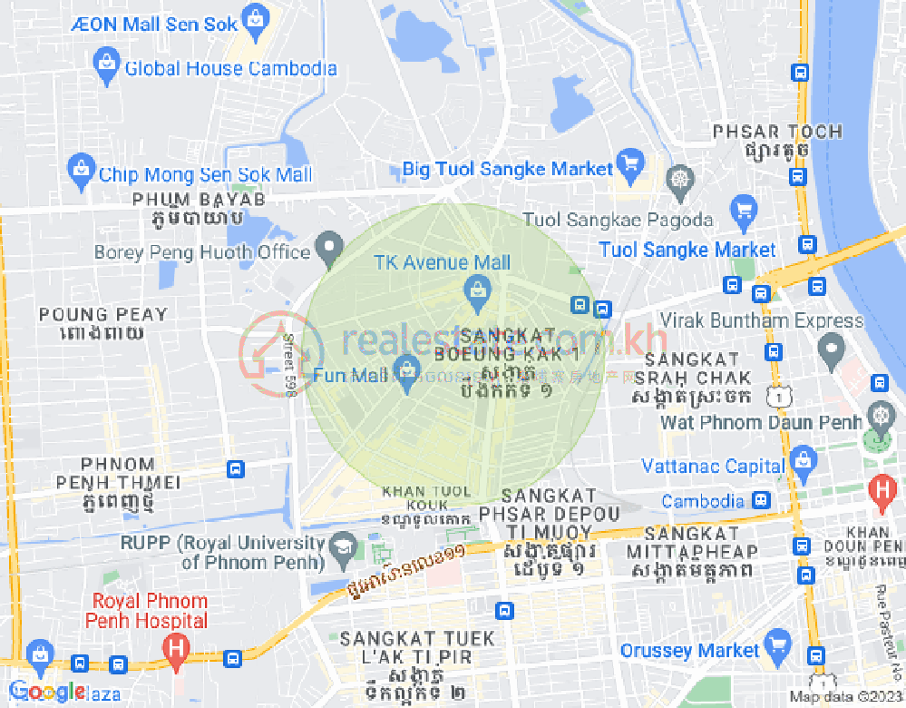 万谷湖1分区, 堆谷区, 金边地图