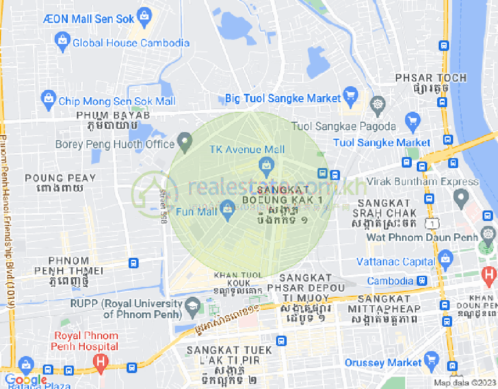 万谷湖1分区, 堆谷区, 金边地图