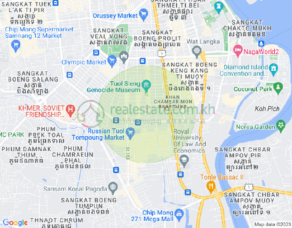 万景岗3分区（BKK3), 波哥堪, 金边地图