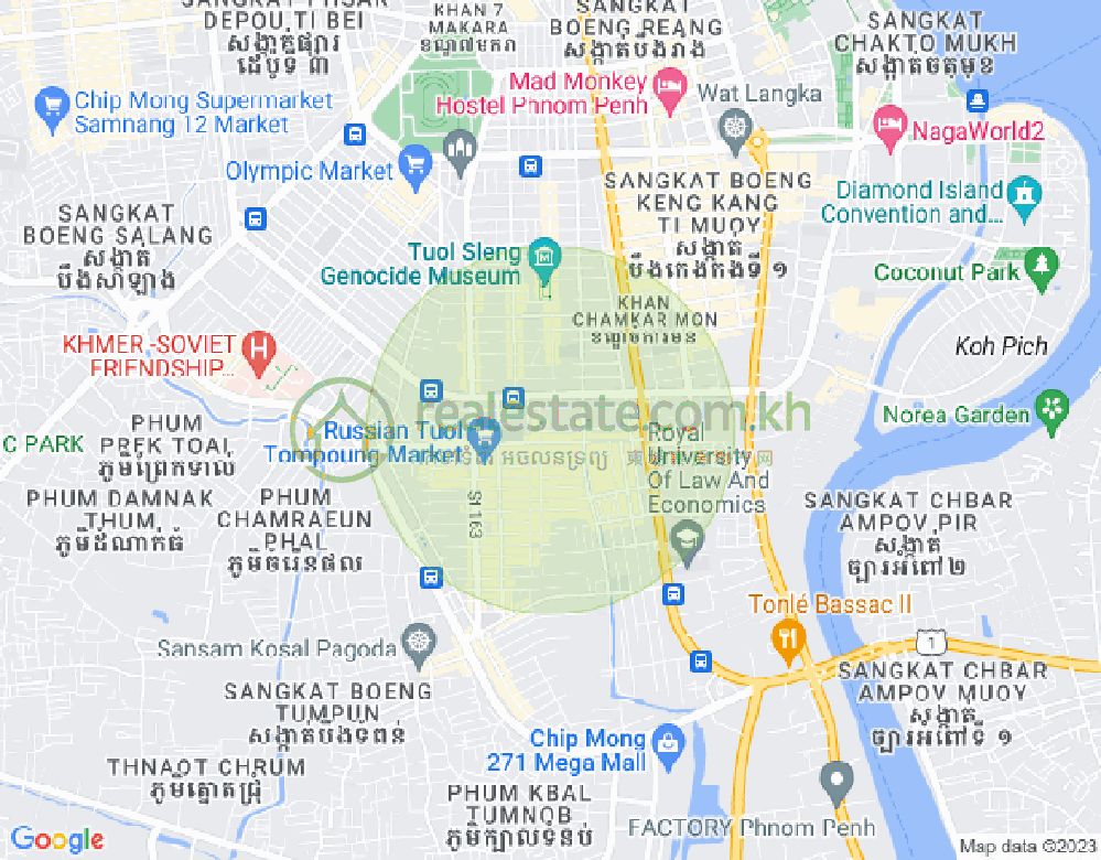 万景岗3分区（BKK3), 波哥堪, 金边地图