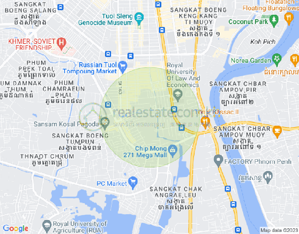 Map of Phsar Daeum Thkov, Chamkarmon, Phnom Penh