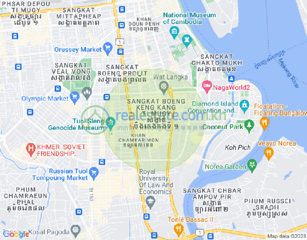 Map of BKK 1, Boeng Keng Kang, Phnom Penh
