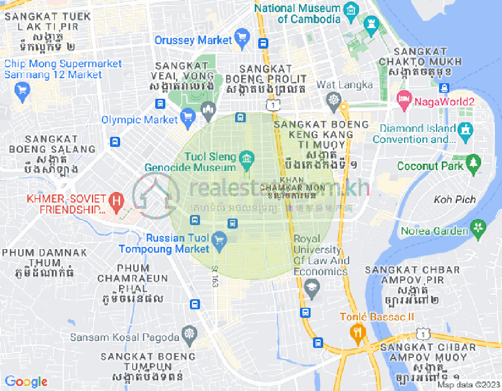 万景岗3分区（BKK3), 波哥堪, 金边地图