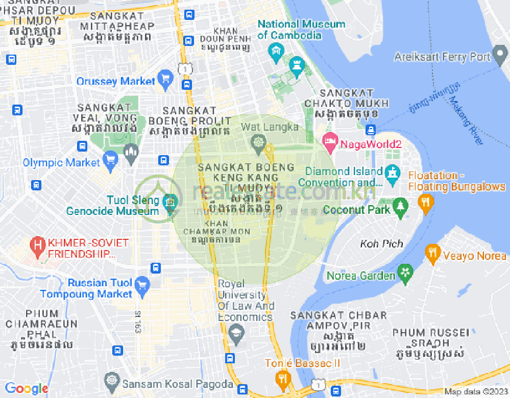 万景岗2分区（BKK2), 波哥堪, 金边地图