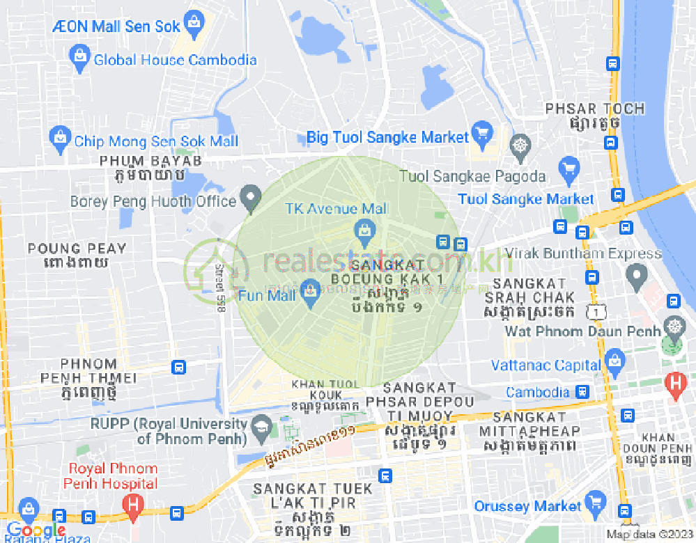 万谷湖1分区, 堆谷区, 金边地图