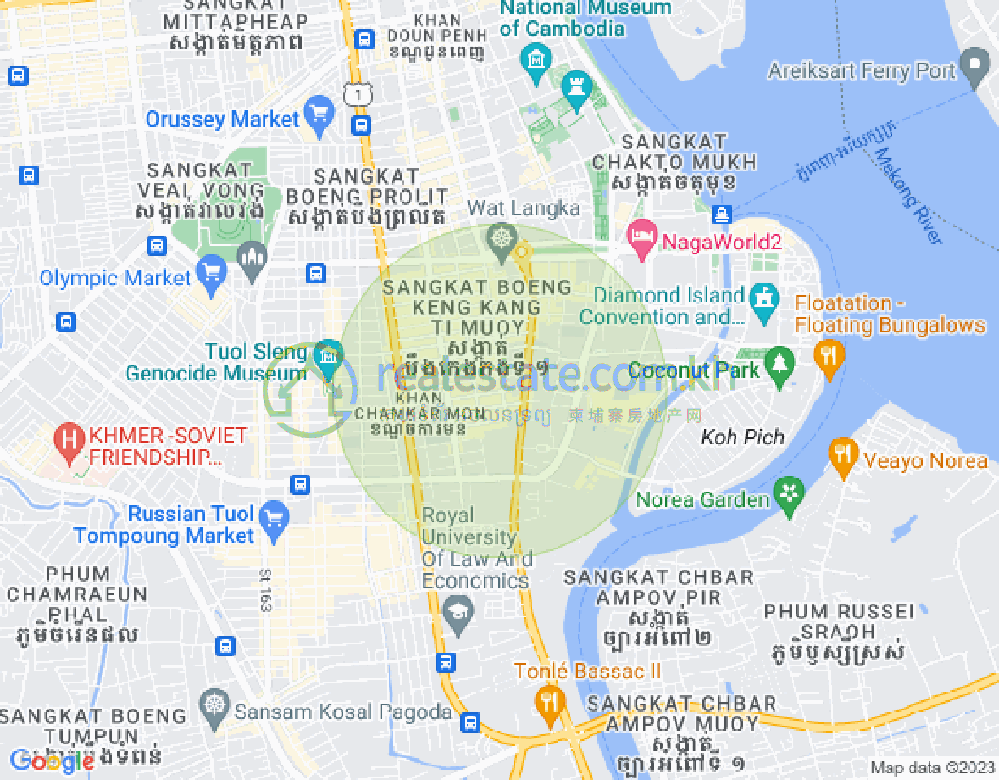 Mapa: BKK 1, Boeng Keng Kang, Phnom Penh