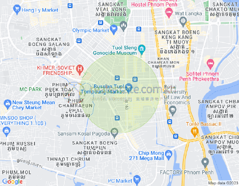 Map of Toul Tum Poung 2, Chamkarmon, Phnom Penh