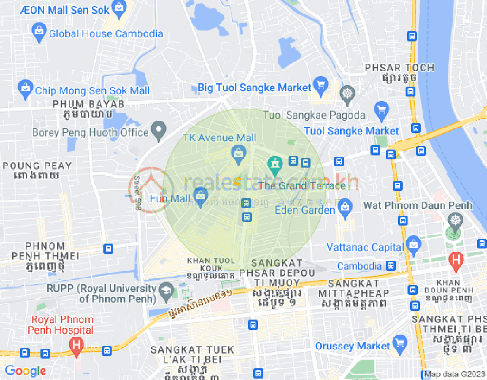 万谷湖1分区, 堆谷区, 金边地图