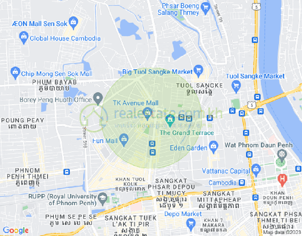 Map of Boeung Kak 1, Toul Kork, Phnom Penh
