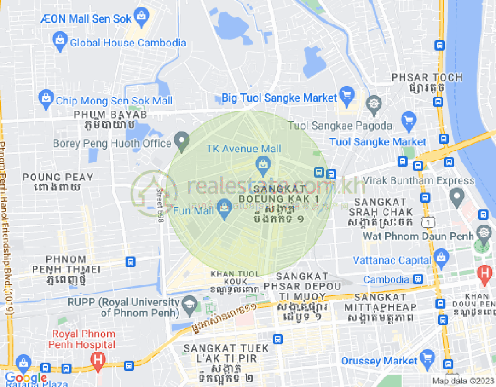 万谷湖1分区, 堆谷区, 金边地图