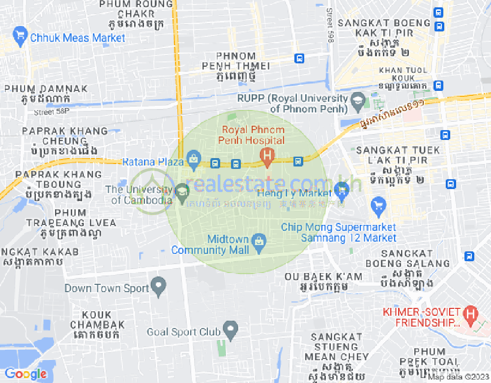 แผนที่ ตึกทลา, แซนสก, พนมเปญ