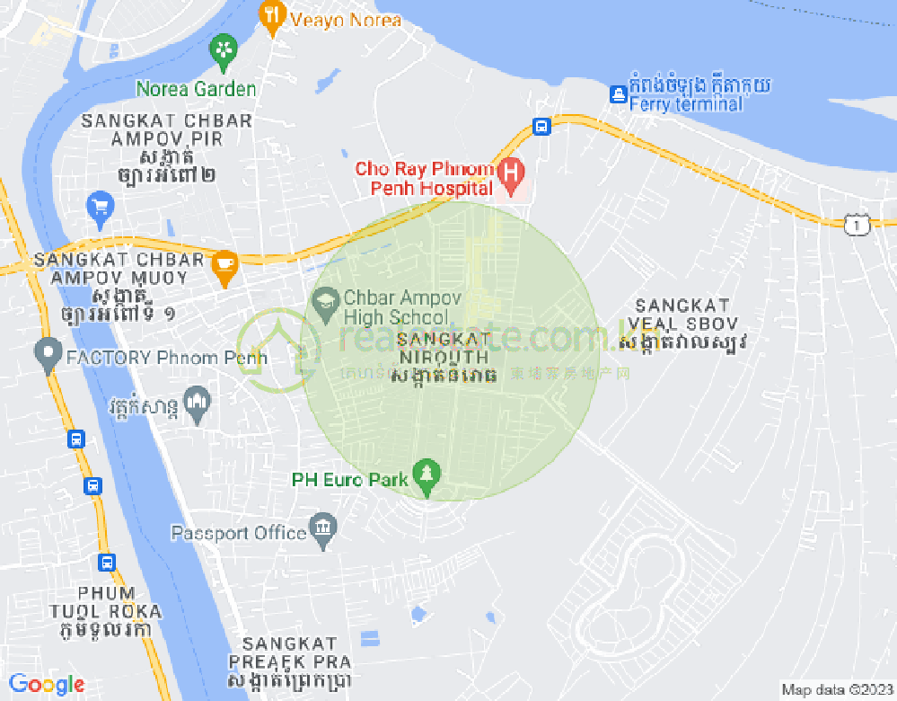 Map of Nirouth, Chbar Ampov, Phnom Penh