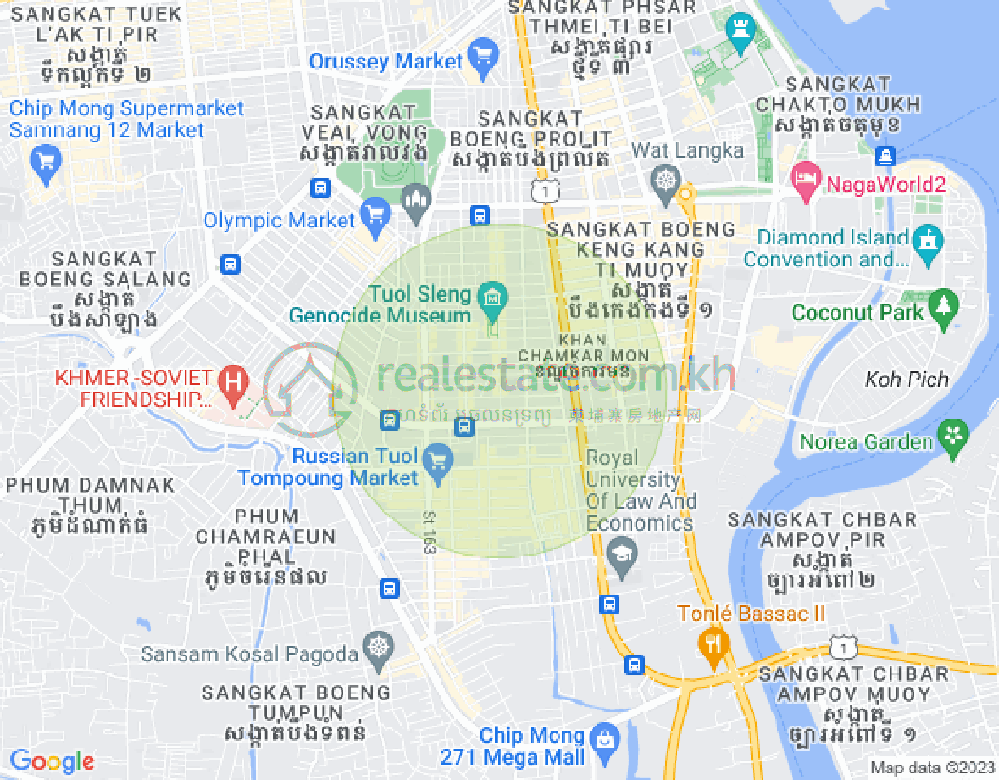 Carte de BKK 3, Boeng Keng Kang, Phnom Penh