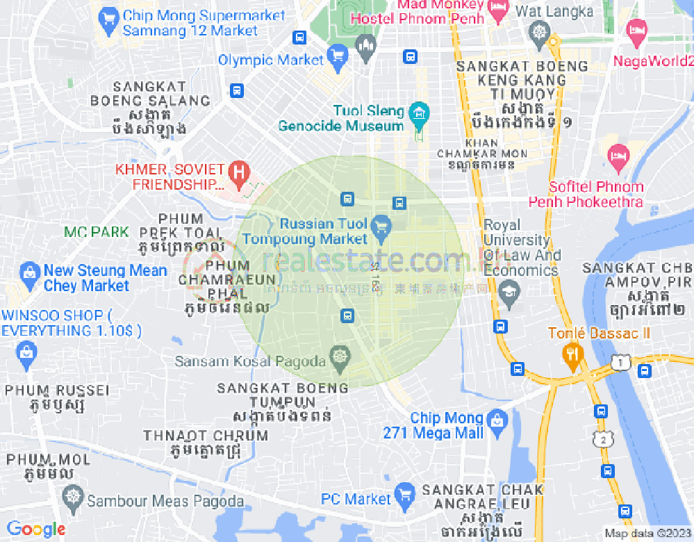 Map of Toul Tum Poung 2, Chamkarmon, Phnom Penh