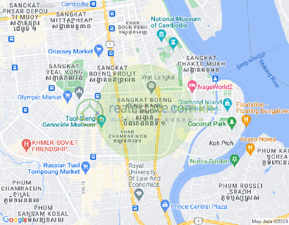 Map of BKK 1, Boeng Keng Kang, Phnom Penh