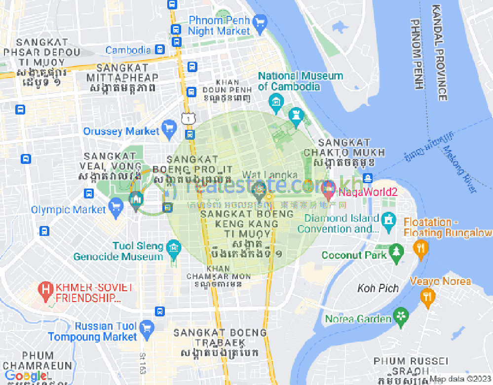 Map of BKK 1, Boeng Keng Kang, Phnom Penh