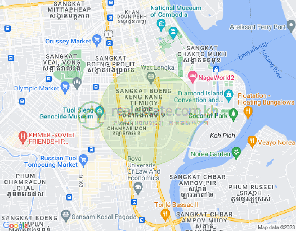 Map of BKK 1, Boeng Keng Kang, Phnom Penh