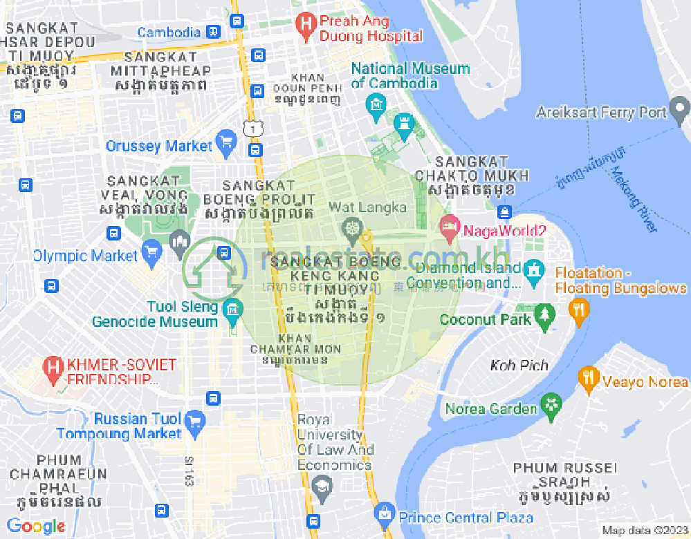 Map of BKK 1, Boeng Keng Kang, Phnom Penh