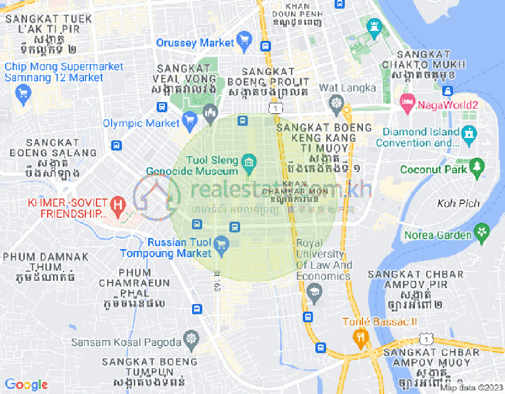 万景岗3分区（BKK3), 波哥堪, 金边地图