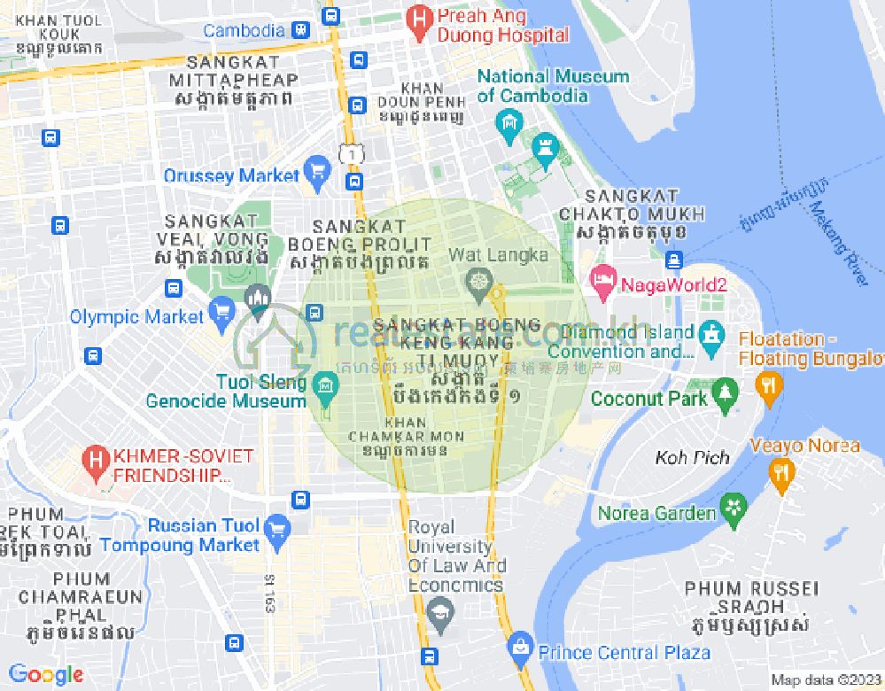 Map of BKK 1, Boeng Keng Kang, Phnom Penh
