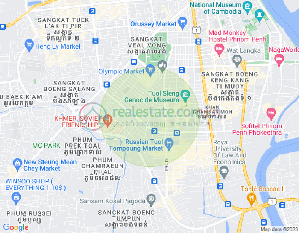 Mapa: BKK 1, Boeng Keng Kang, Phnom Penh