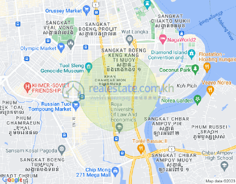 Mapa: BKK 1, Boeng Keng Kang, Phnom Penh