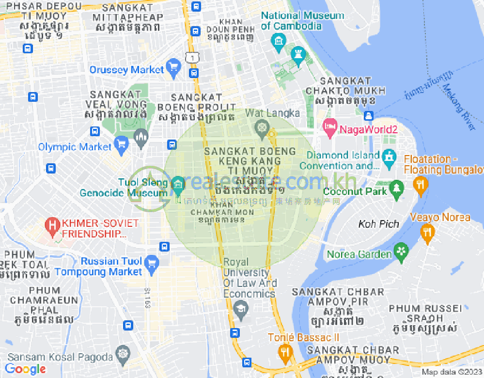 Map of BKK 1, Boeng Keng Kang, Phnom Penh