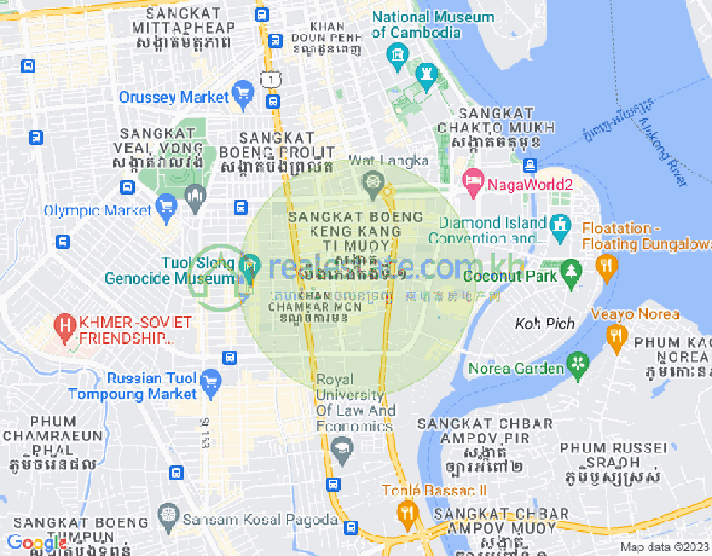 万景岗1分区（BKK1), 波哥堪, 金边地图