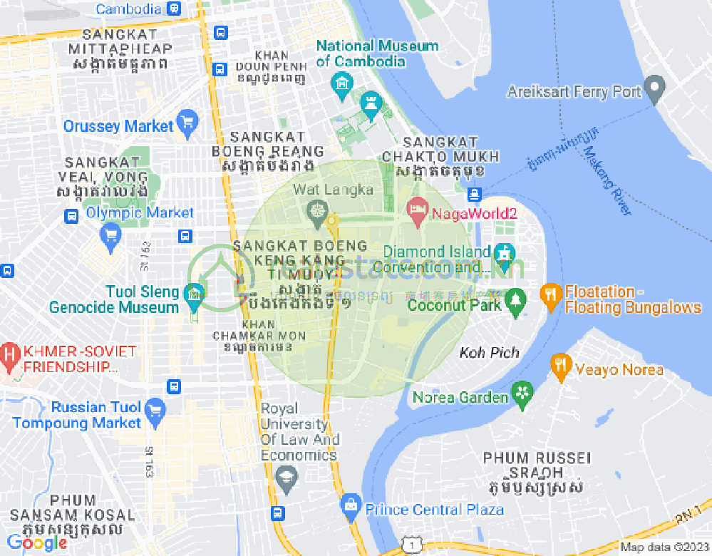 แผนที่ โตนเลบาสัก, จัมการมอน, พนมเปญ