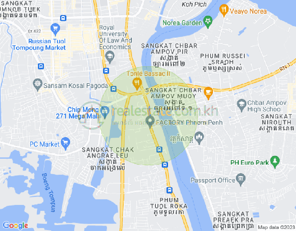 แผนที่ จักอังแรลือ, เมียนเจ็ย, พนมเปญ