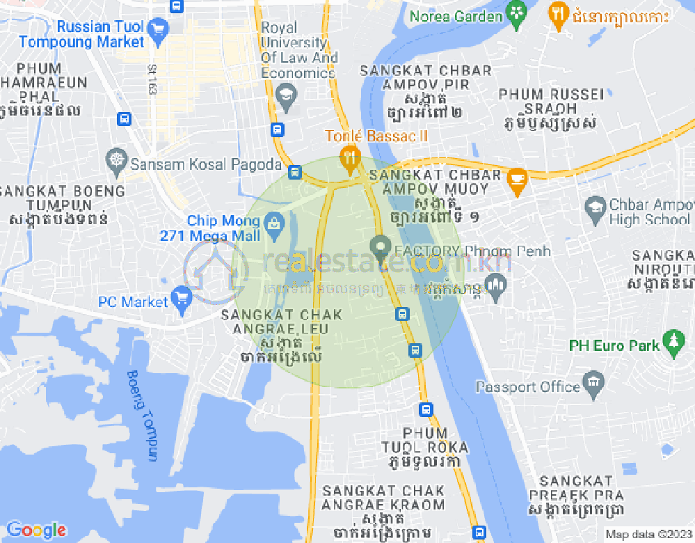 แผนที่ จักอังแรลือ, เมียนเจ็ย, พนมเปญ