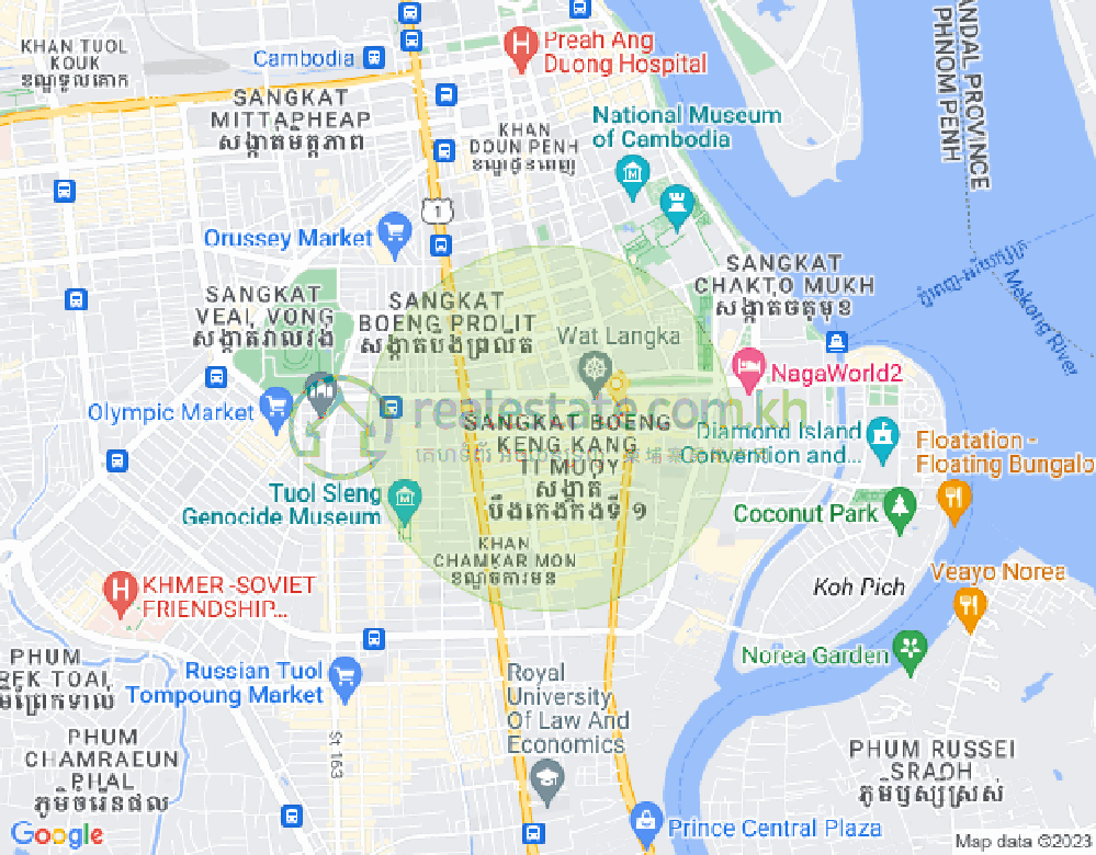 万景岗1分区（BKK1), 波哥堪, 金边地图