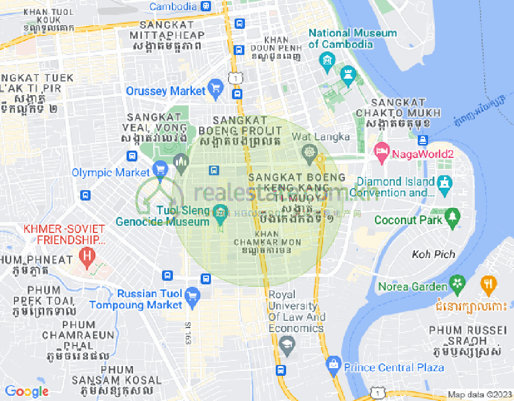 Map of BKK 1, Boeng Keng Kang, Phnom Penh