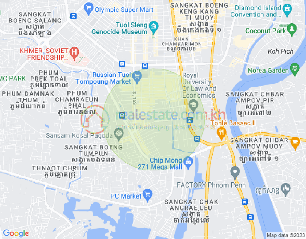 Map of Toul Tum Poung 1, Chamkarmon, Phnom Penh