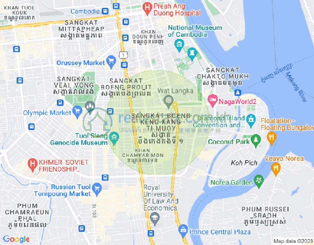 Map of BKK 1, Boeng Keng Kang, Phnom Penh