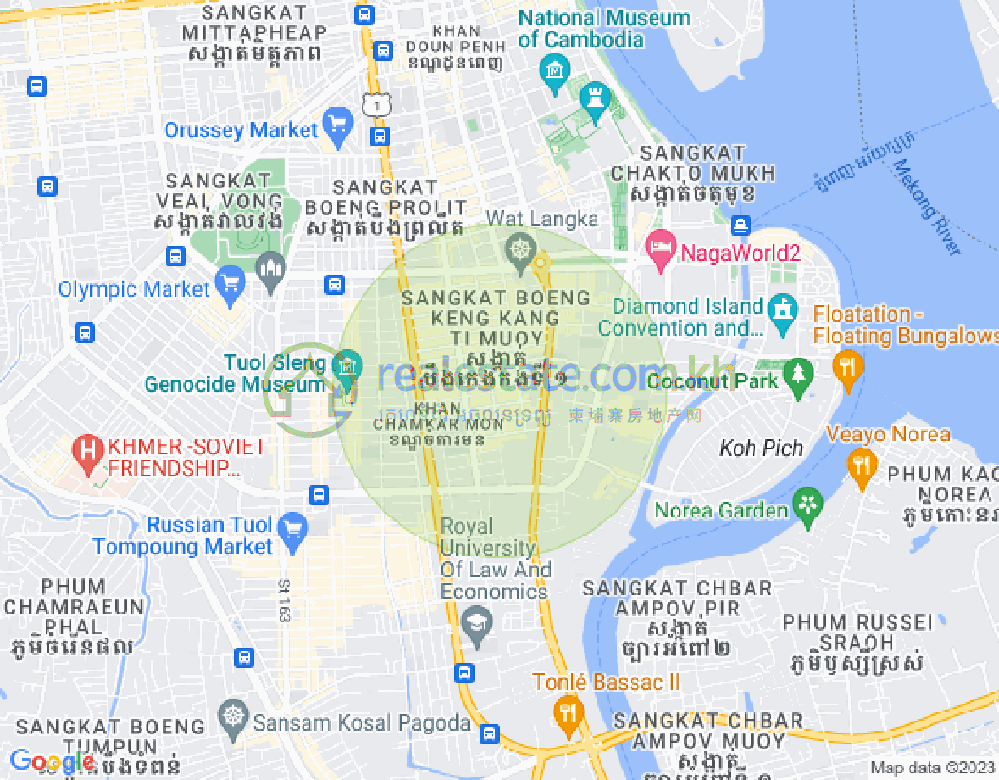 Map of BKK 1, Boeng Keng Kang, Phnom Penh