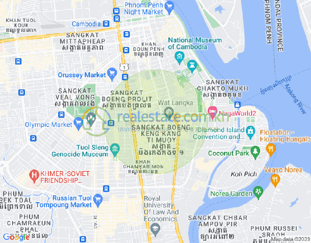 万景岗1分区（BKK1), 波哥堪, 金边地图
