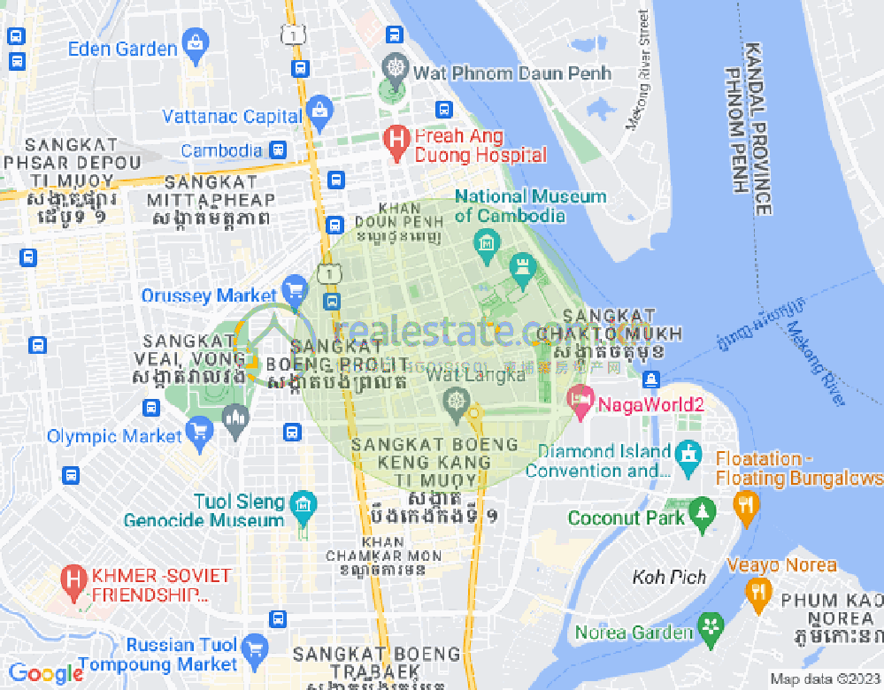 Mapa: Chakto Mukh, Daun Penh, Phnom Penh