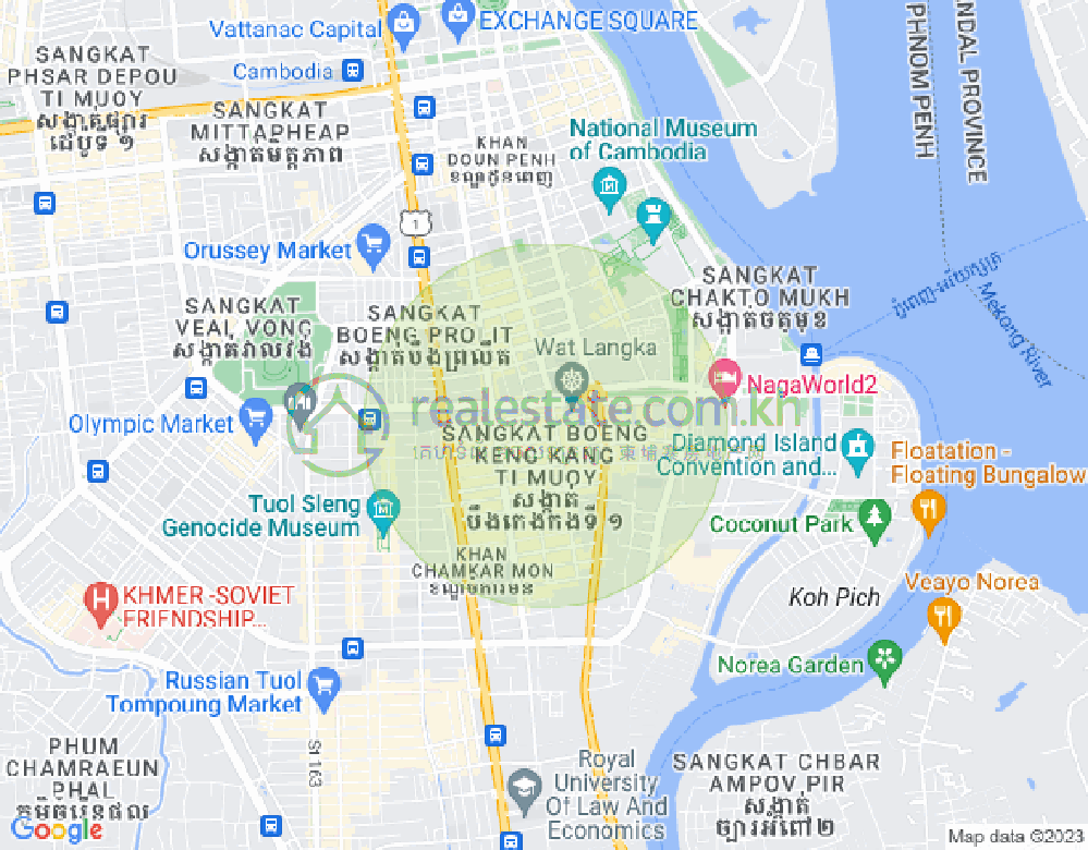 Map of BKK 2, Boeng Keng Kang, Phnom Penh