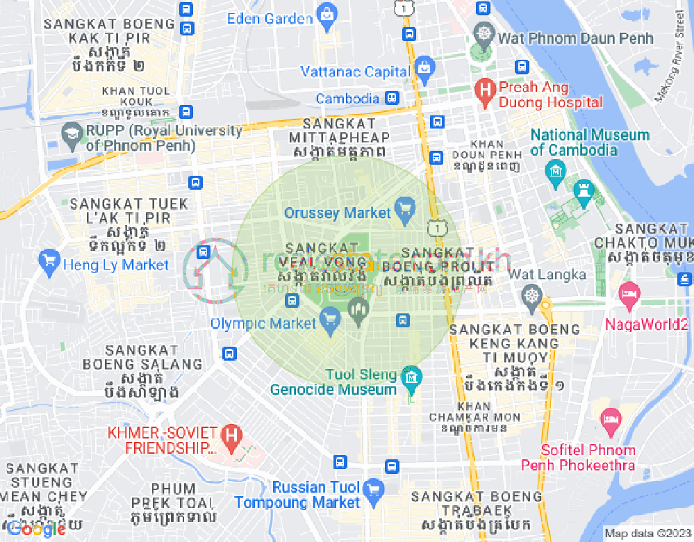 Veal Vong镇, 马卡拉区, 金边地图