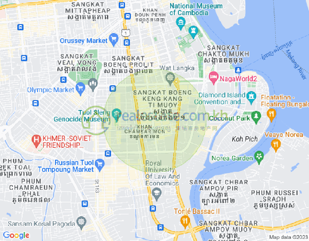 Map of BKK 1, Boeng Keng Kang, Phnom Penh