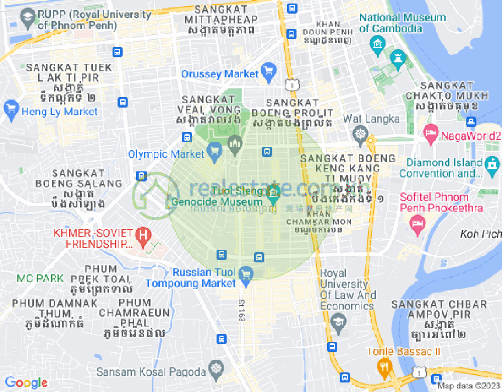 万景岗3分区（BKK3), 波哥堪, 金边地图