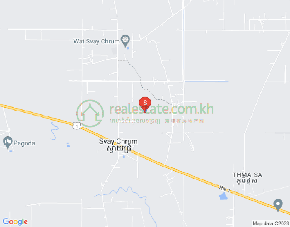 Map of Svay Chrum, Svay Rieng