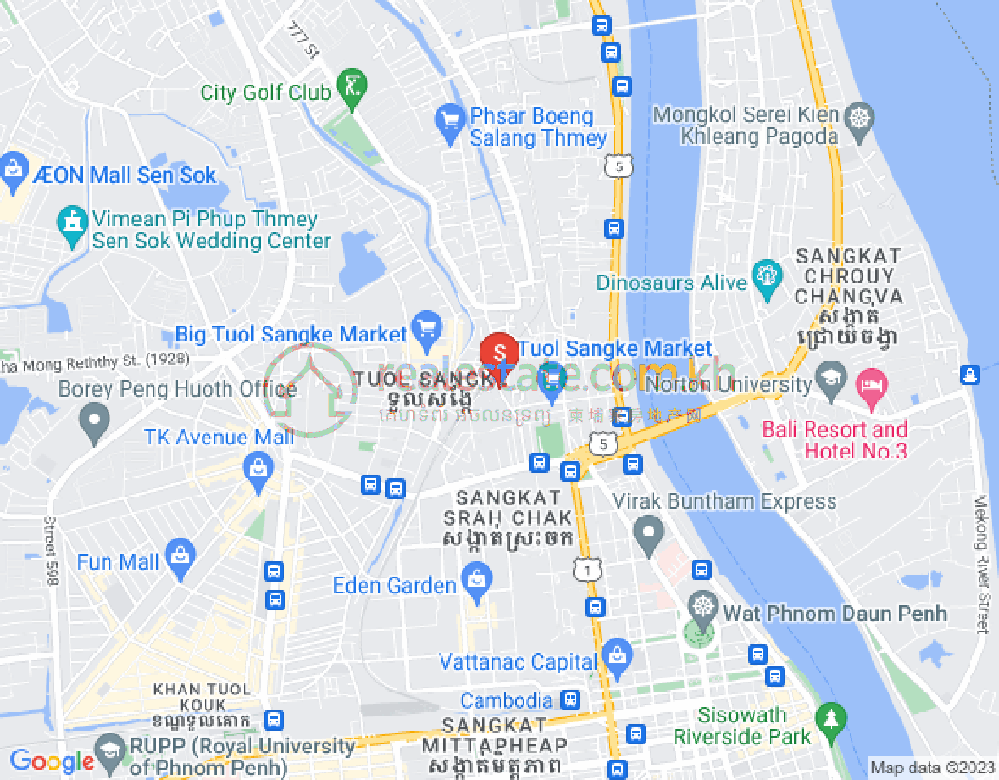 雷西郊区, 金边地图