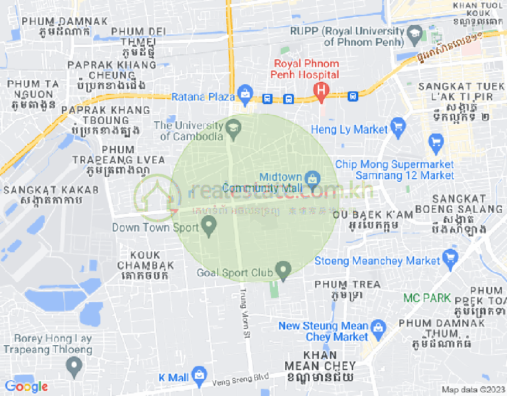 Mapa: Tuek Thla, Sen Sok, Phnom Penh