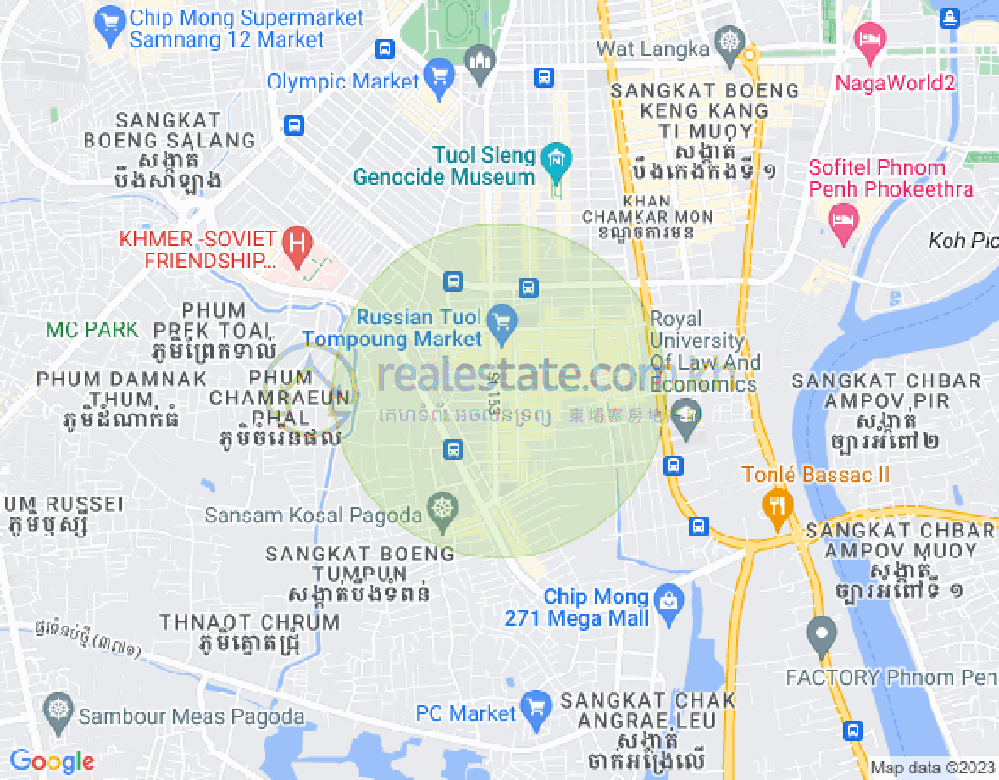 Map of Toul Tum Poung 1, Chamkarmon, Phnom Penh