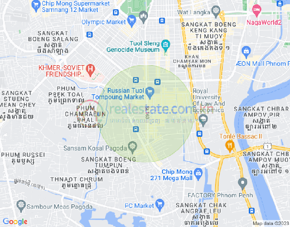 Map of Toul Tum Poung 1, Chamkarmon, Phnom Penh