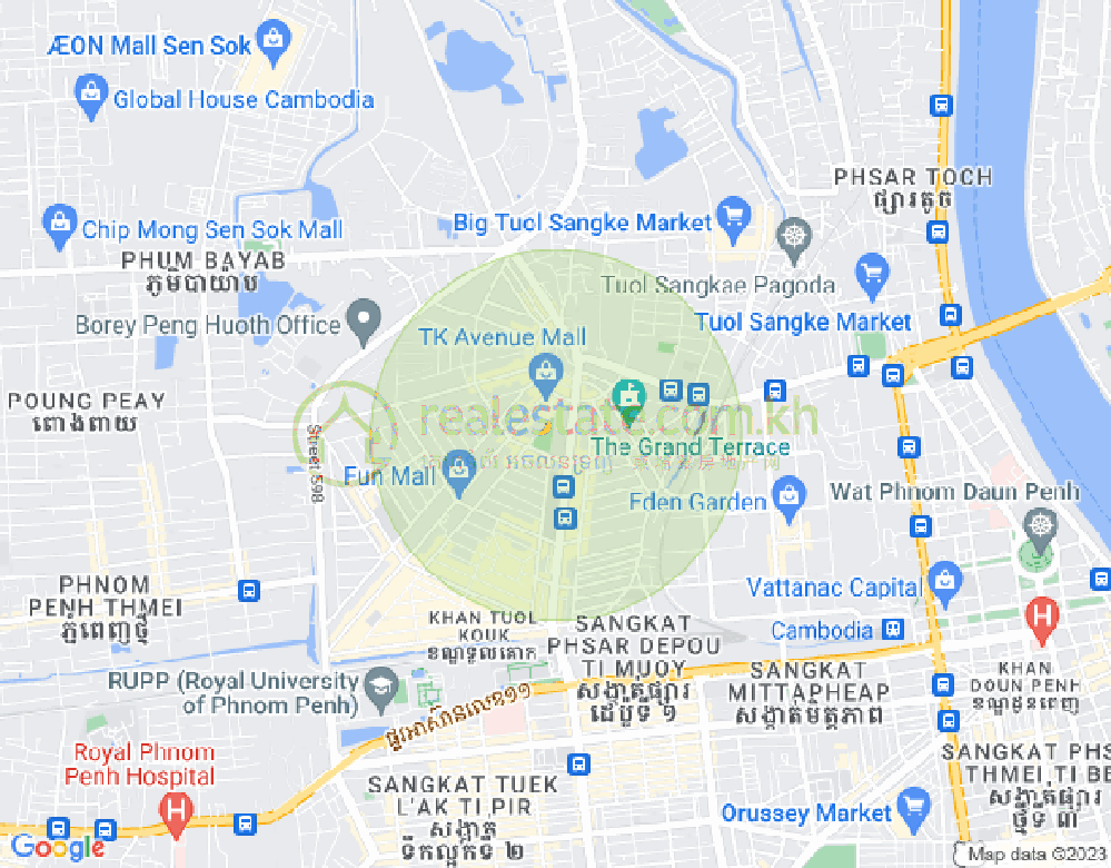 万谷湖1分区, 堆谷区, 金边地图