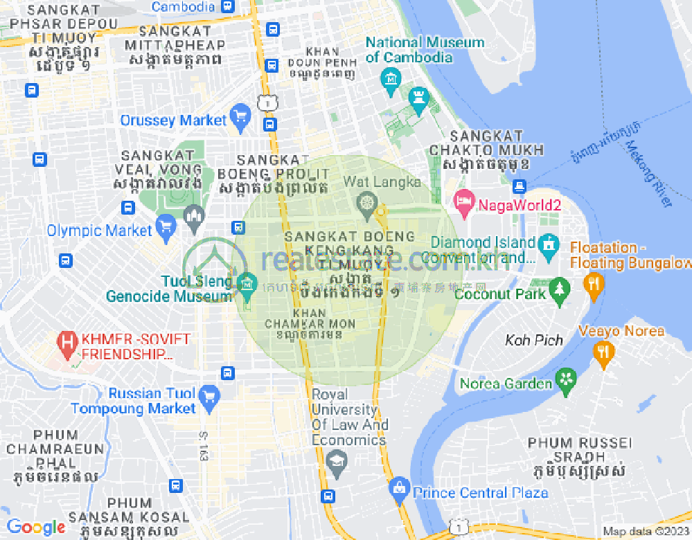 Mapa: BKK 1, Boeng Keng Kang, Phnom Penh